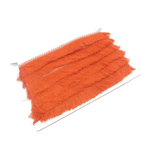 R-50cm De Galon Frange De Couleur Orange Brique En Polyester Et Coton - Photo n°1