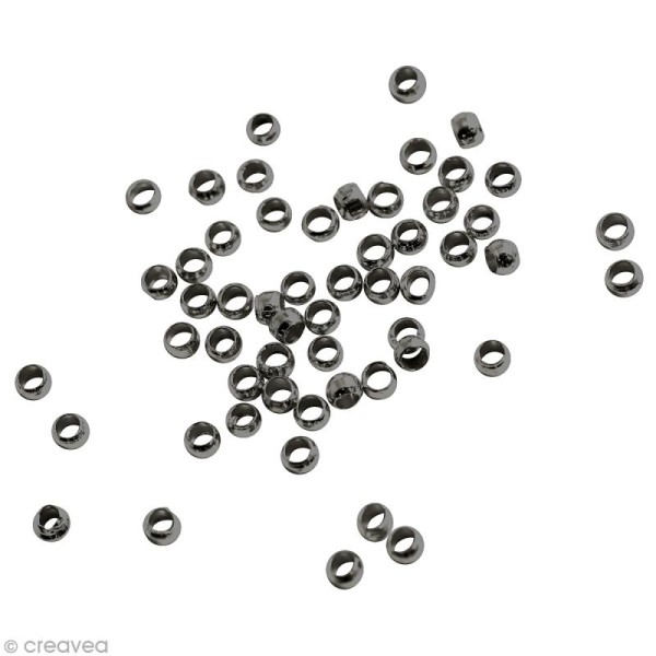 Perles à écraser 2 mm - Noir - 50 pcs - Photo n°1