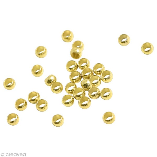 Perles à écraser 2,5 mm - Doré - 30 pcs - Photo n°1