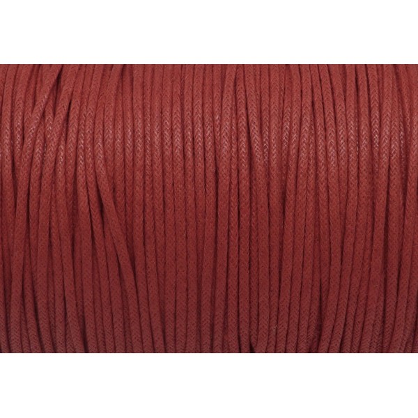 10m Cordon Coton Ciré 1,5mm De Couleur Rouge - Photo n°1