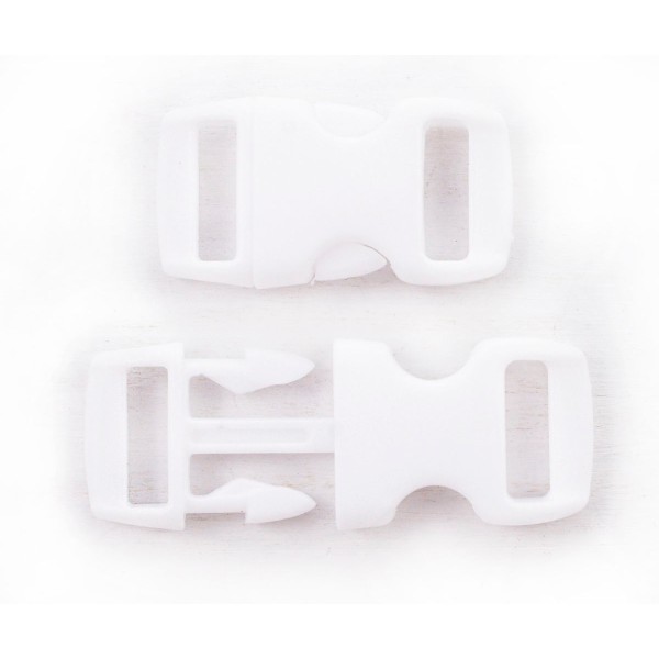 10Sets en Plastique Blanc Paracord 11 mm Bracelet Fermoir à Boucle de sortie Côté de l'Attache de la - Photo n°1