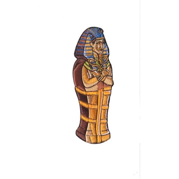 Ecusson momie sarcophage Egypte, patch brodé thermocollant, 11,8 cm - Photo n°1