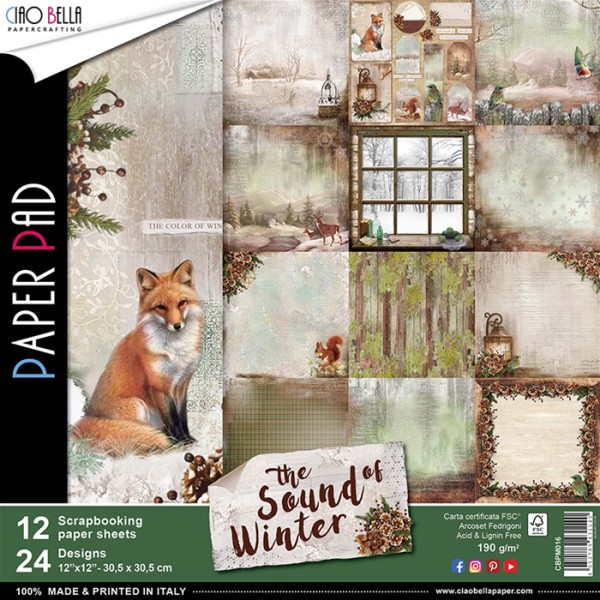 12 papiers scrapbooking 30,5 x 30,5 cm CIAO BELLA THE SOUND OF WINTER - Photo n°1
