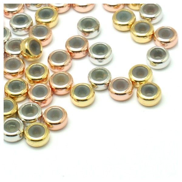 Perle rondelle Stopper 6.5x3mm OR ROSE (ROSE GOLD) - Photo n°2