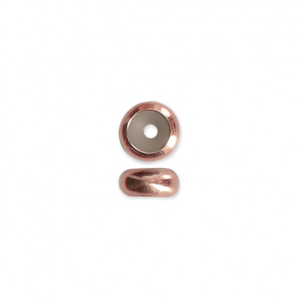 Perle rondelle Stopper 6.5x3mm OR ROSE (ROSE GOLD) - Photo n°1