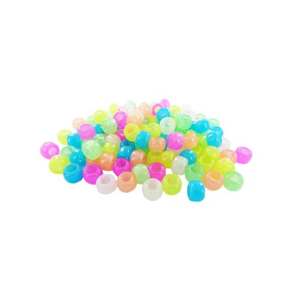 Perles cassis en plastiques (ø 09 mm - Trou ø 04 mm) Multi Acidulé - Sachet de 1000 pcs - Photo n°1