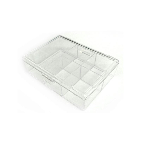 Boîte de rangement à 5 cases en plexi (L : 93 x l : 67 x h : 28 mm) - Photo n°1
