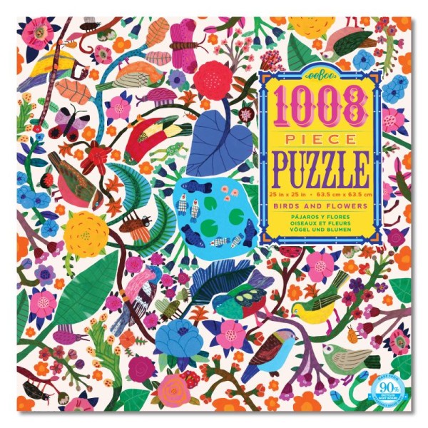 Puzzle 1008p- fleurs et oiseaux - Photo n°1
