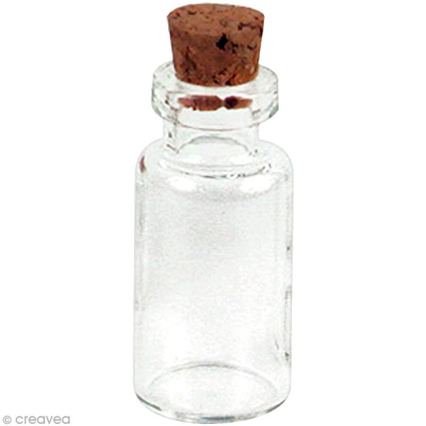 Mini flacon en verre - Bouteille 1 x 2,4 cm - 2 pcs - Photo n°2