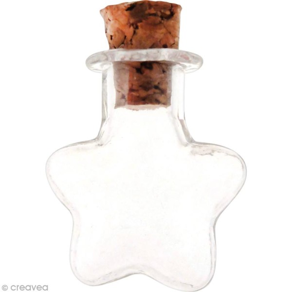 Mini flacon en verre - Etoile 2 x 2,4 cm - 2 pcs - Photo n°2