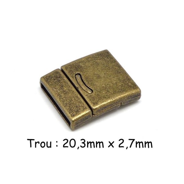 R-fermoir Aimanté Manchette 20mm Pour Bracelet Multirangs En Métal De Couleur Bronze - Photo n°1