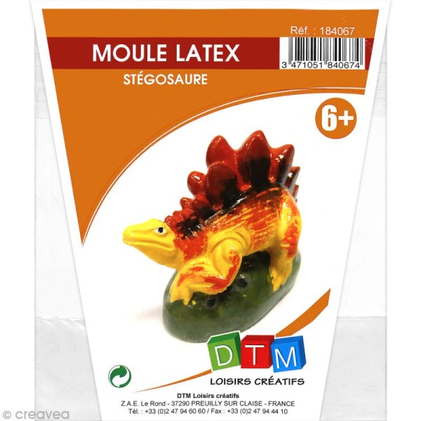 Moule latex - Dinosaure - Stégosaure - 6,5 cm - Photo n°1