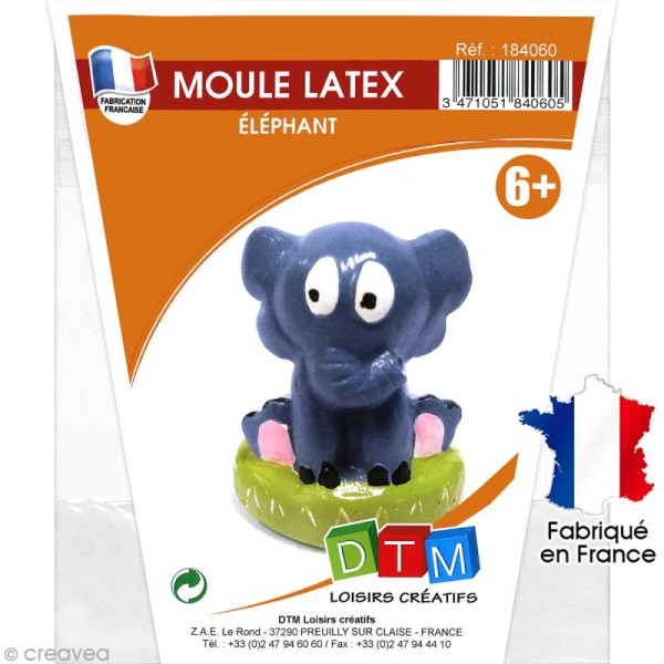 Moule latex - Animal - Eléphant - 6,5 cm - Photo n°1