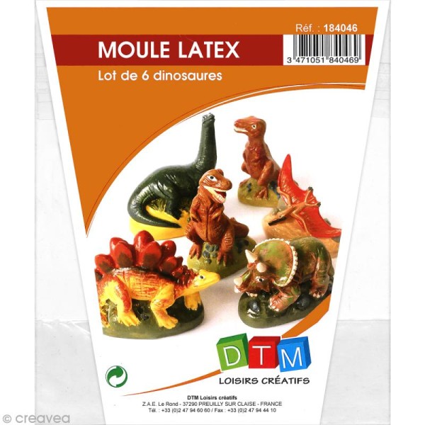 Moule latex - Dinosaure - Assortiment de 6 modèles - Photo n°1