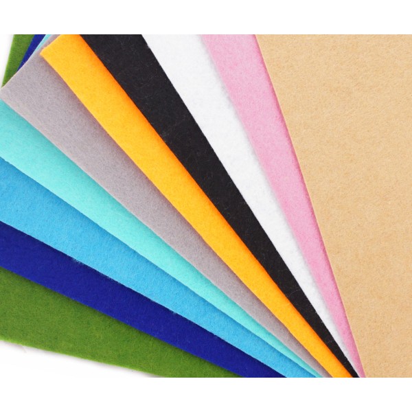 10pcs le Feutre Coloré des Feuilles de Tissu de Polyester Broderie Scrapbooking Décoration DIY Craft - Photo n°1
