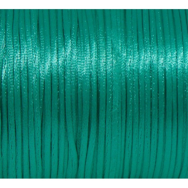 10m De Cordon Queue De Rat 1mm De Couleur Bleu Vert  Tiffany Brillant Satiné - Photo n°2
