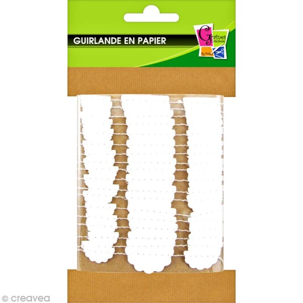 Guirlande Dentelles blanches en papier à décorer - 2,70 m - Photo n°1