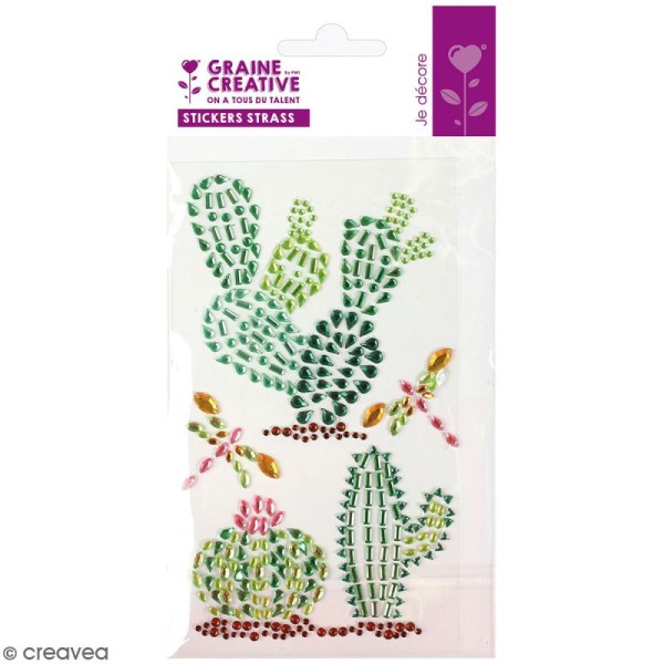 Stickers strass - Cactus - 4 cm - Photo n°1