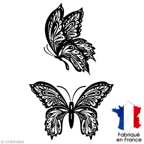 Transfert textile thermocollant - 9 x 14,5 cm - Papillons - Photo n°1