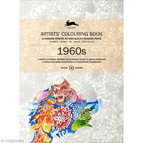 Bloc coloriage adulte Pepin - Artists' Colouring Book - 1960's - 34,5 x 25 cm - Photo n°1
