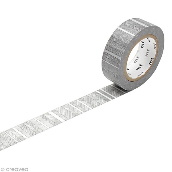 Masking Tape - Lignes obliques Noir - 15 mm x 10 m - Photo n°1
