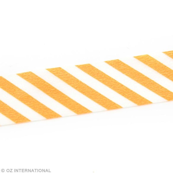 Masking Tape - Rayures Orange - 15 mm x 10 m - Photo n°2