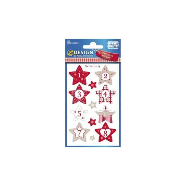 Stickers de Noël - Chiffres pour calendrier de l'avent 