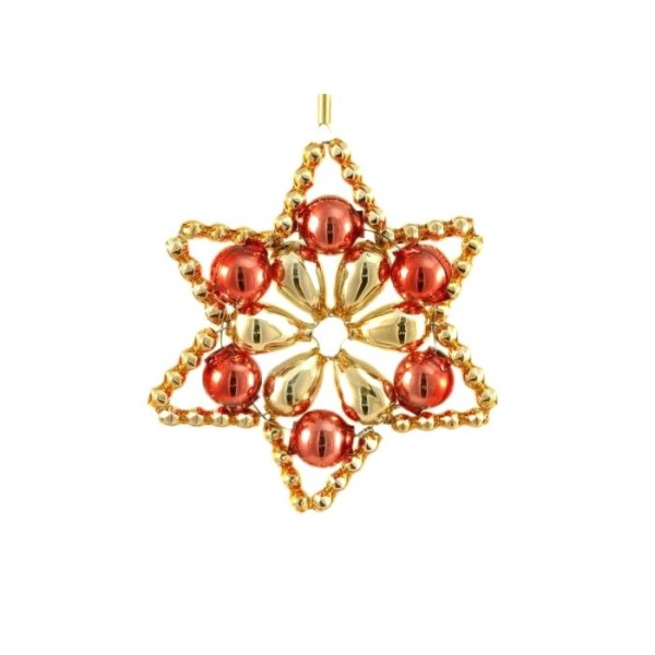 Argent Or Rouge Star tchèque de Bohême de l'Arbre de Noël de Cadeaux Ornements de Perles de Verre Pr - Photo n°1