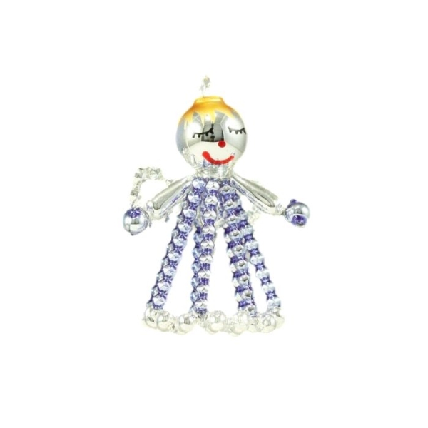 Silver Blue Angel tchèque de Bohême de l'Arbre de Noël de Cadeaux Ornements de Perles de Verre Proje - Photo n°1