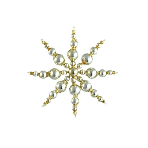 Or tout Droit de Star tchèque de Bohême de l'Arbre de Noël de Cadeaux Ornements de Perles de Verre P - Photo n°1