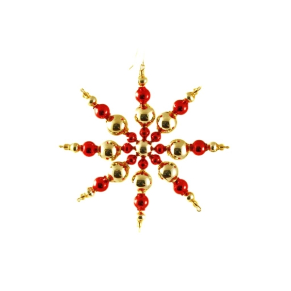 L'or Rouge tout Droit de Star tchèque de Bohême de l'Arbre de Noël de Cadeaux Ornements de Perles de - Photo n°1