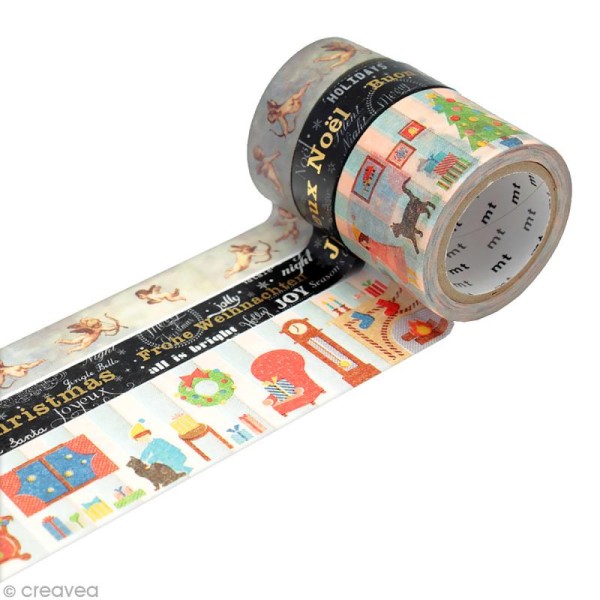 Masking Tape - Assortiment Noël traditionnel - 15 mm / 30 mm x 7 m - Photo n°1