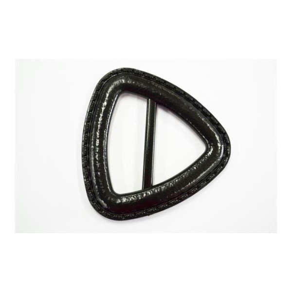 Boucle ceinture passant plastique effet cuir noir 58x60 - Photo n°1