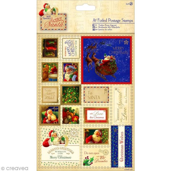 Stickers timbre Noël - Letter to Santa - 32 pcs - Photo n°1
