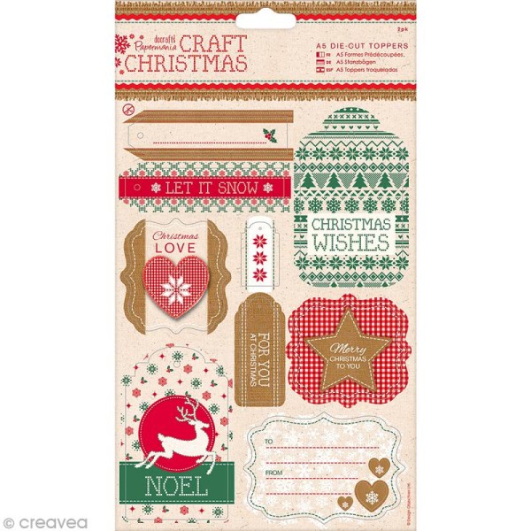 Stickers étiquettes Noël - Craft Christmas - 18 pcs - Photo n°1