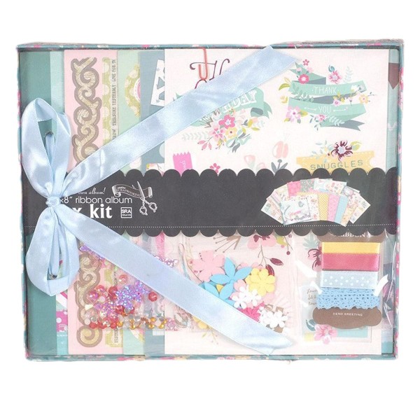 Bleu Rose Jaune Blanc Scrapbooking Ruban Album Kit de 25cm 10