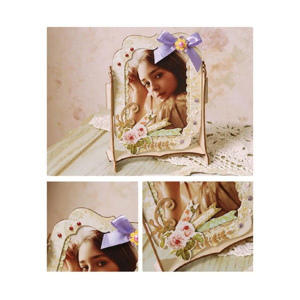 Pourpre Violet Or Brillant Album de BRICOLAGE en Bois Ornées de Frame Kit Vintage Luxe 18,5 cm 7.3