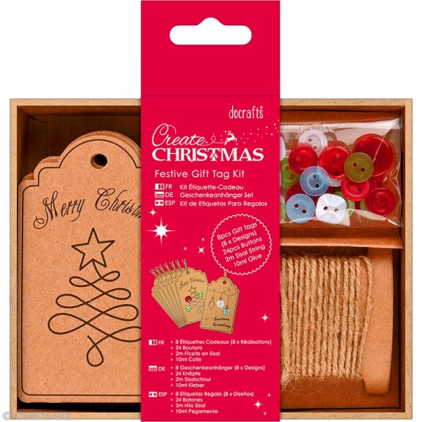 Kit étiquette cadeau Noël - Create Christmas - 8 pcs - Photo n°1