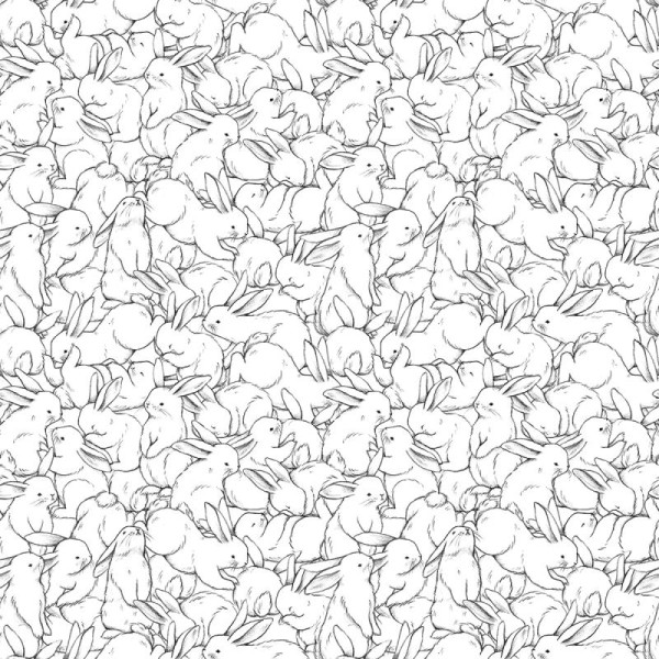 Papier peint intissé motif lapins enchevêtrés - Photo n°1