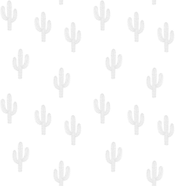 Papier peint intissé motif cactus gris - Photo n°1