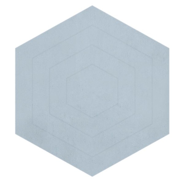 Tapis coton hexagone celestial blue - Photo n°1