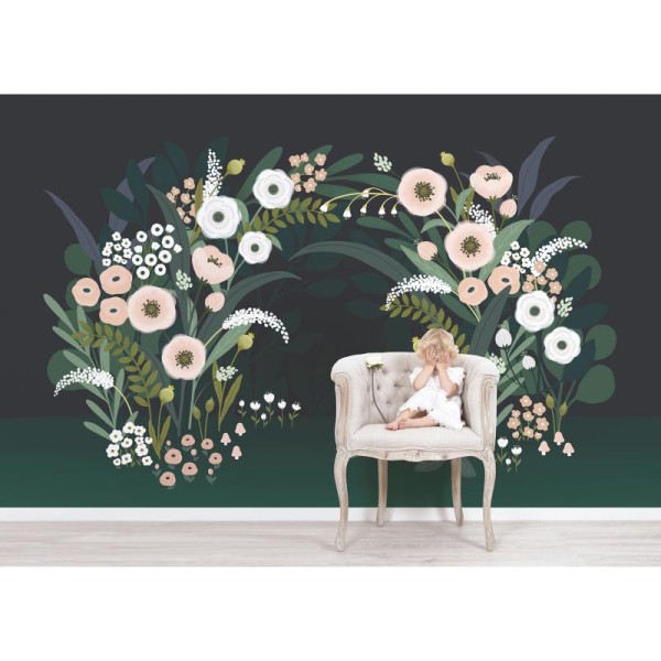 Papier peint décor grande arche fleurie - Photo n°2