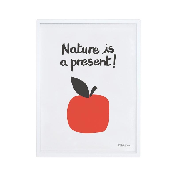 Affiche avec cadre nature is a present, apples - Photo n°1