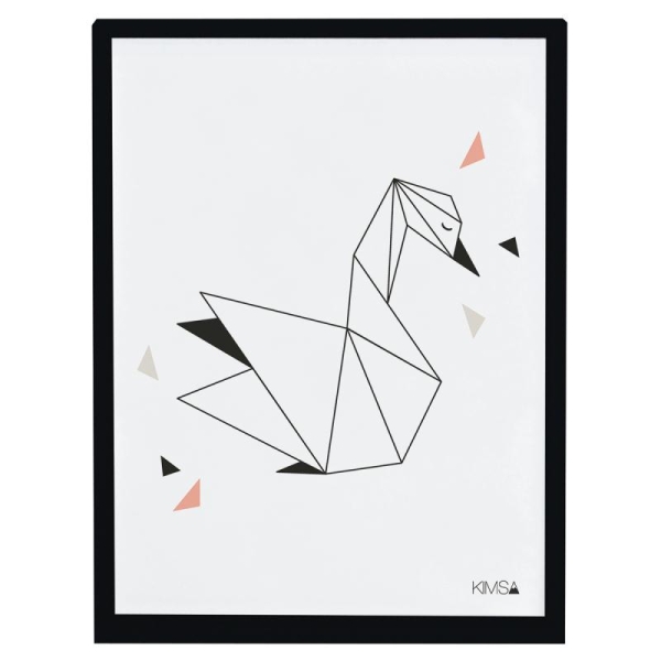 Affiche avec cadre origami play (cygne) - Photo n°1