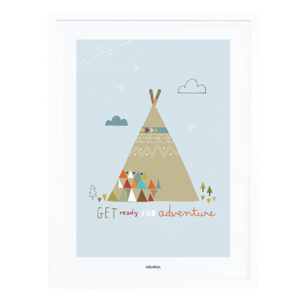 Affiche avec cadre indian teepee - Photo n°1