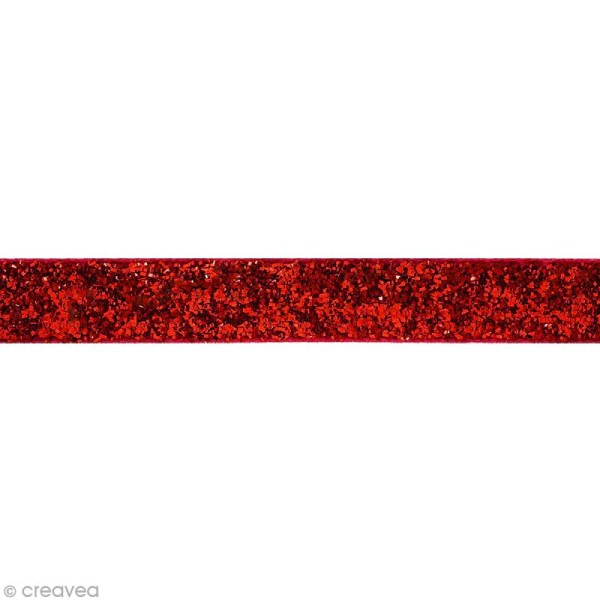 Ruban pailleté Rouge - Create Christmas - 3 m x 1 cm - Photo n°1