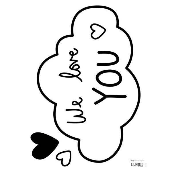 Stickers nuages love you - Photo n°1