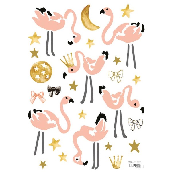 Stickers flamants roses - Photo n°1