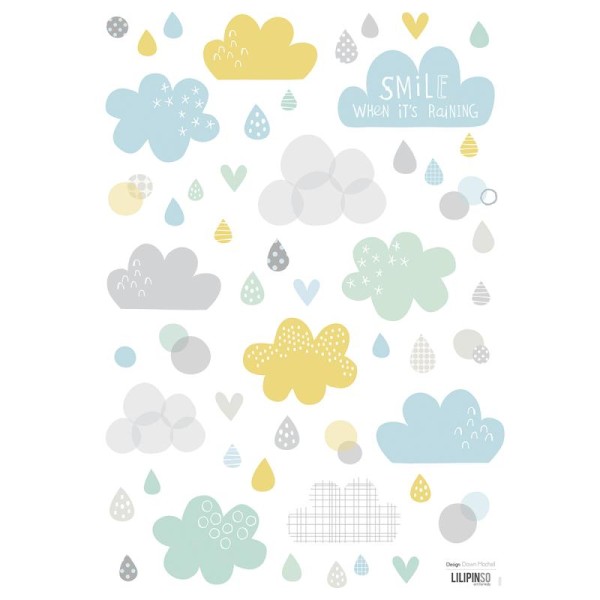 Stickers nuages et pluie - Photo n°1