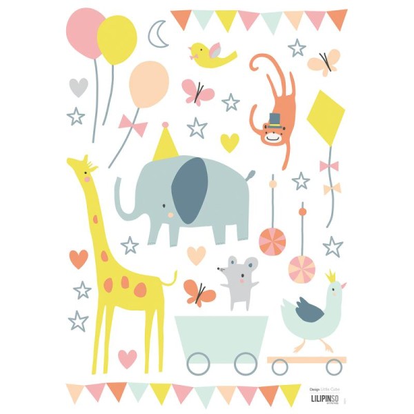 Stickers animals party fille - Photo n°1